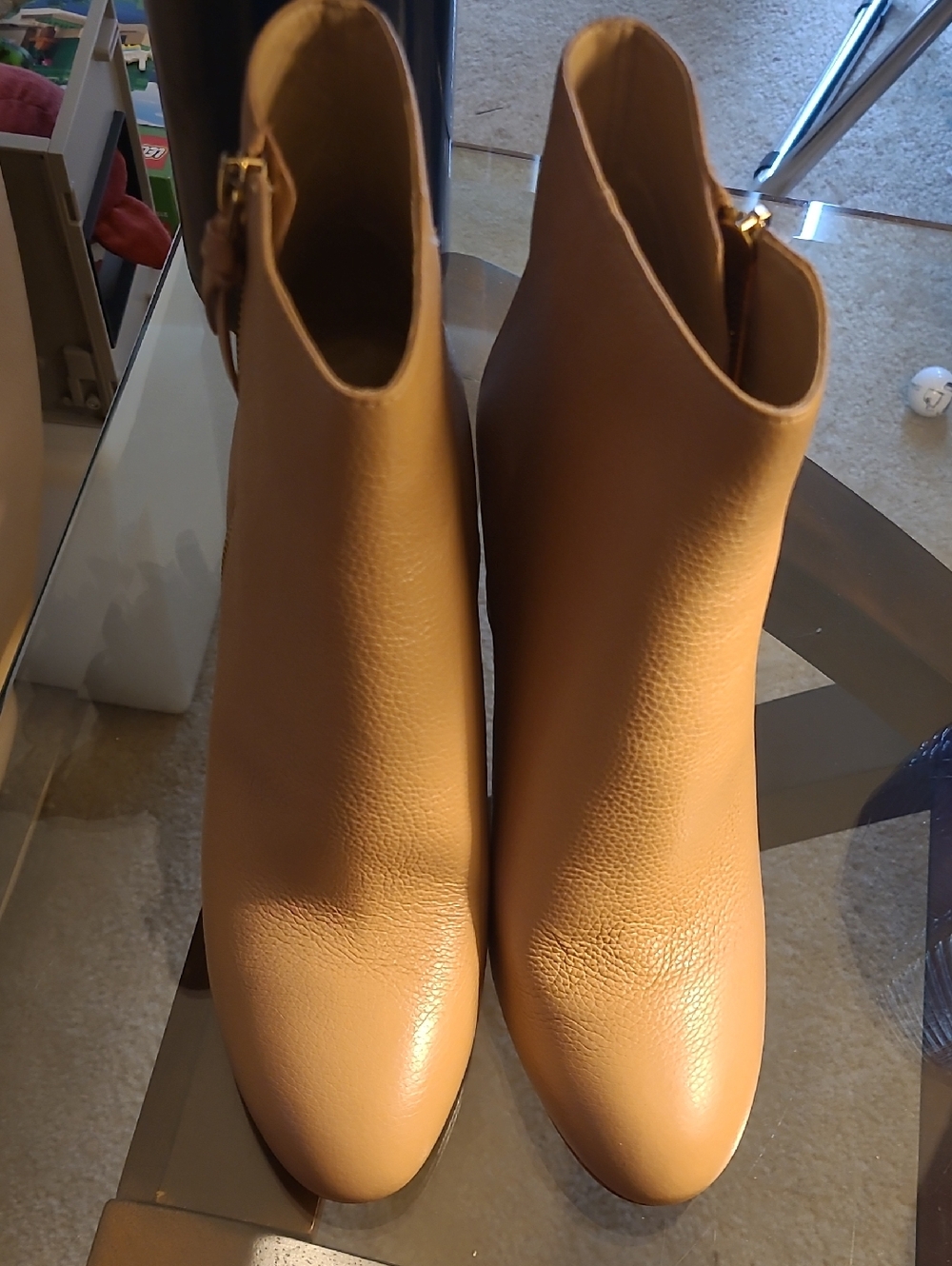 kate spade Tan Leather Knot Ankle Booties w/Side Zip